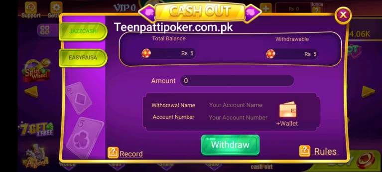 Teen Patti Poker Withdrawal